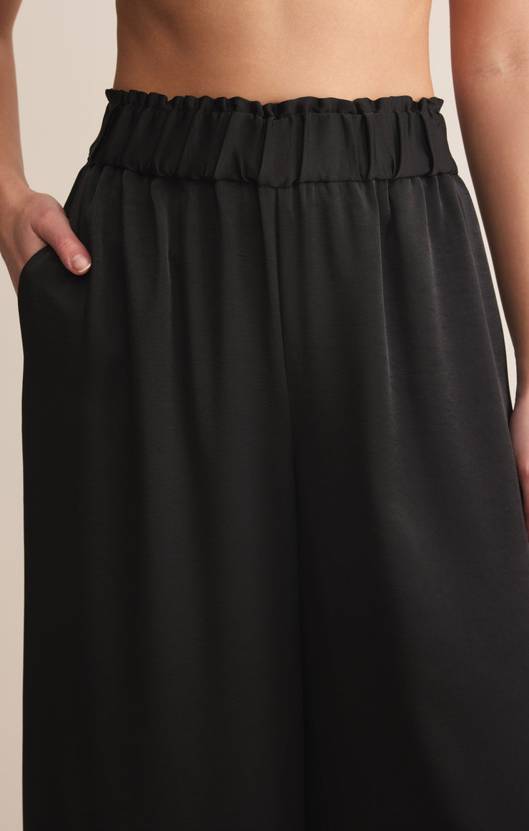 Pants Isolde Wide Leg Satin Pant Black