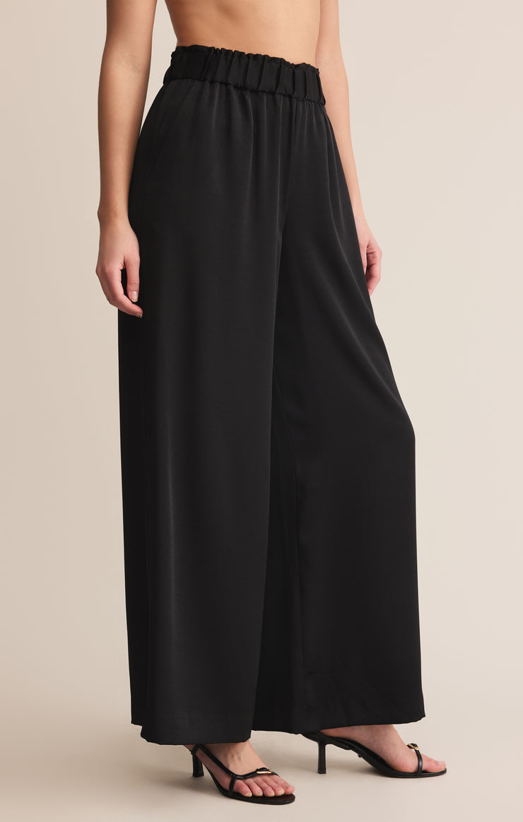 Pants Isolde Wide Leg Satin Pant Black