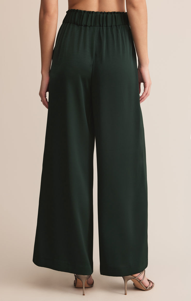 Pants Isolde Wide Leg Satin Pant Garland Green