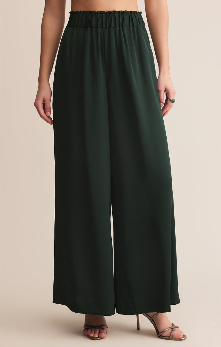 Pants Isolde Wide Leg Satin Pant Garland Green