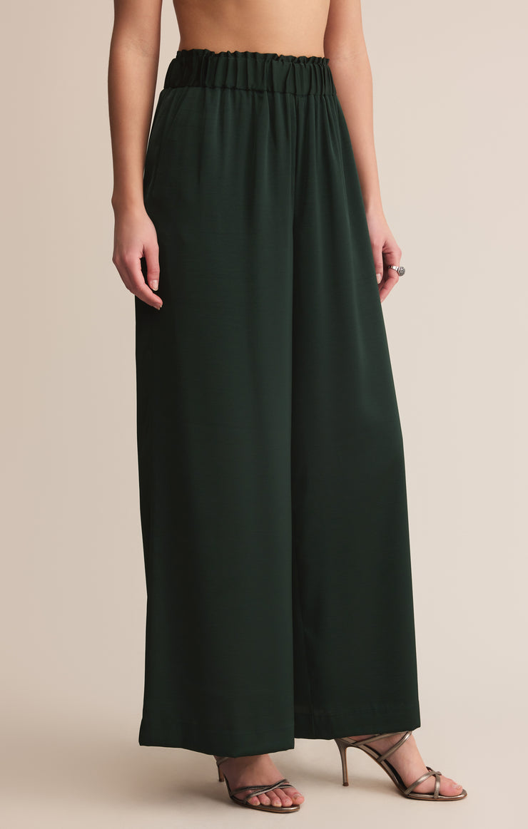 Pants Isolde Wide Leg Satin Pant Garland Green