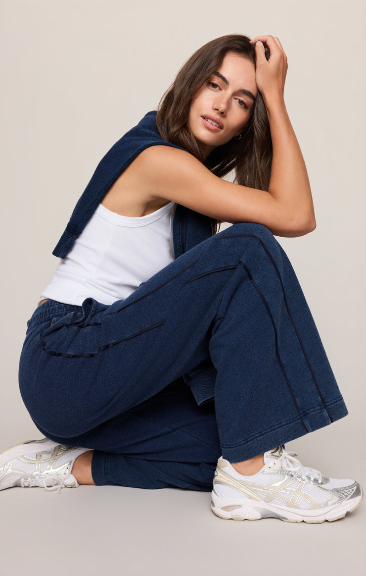 Pants Sport Stripe Knit Denim Pant Indigo