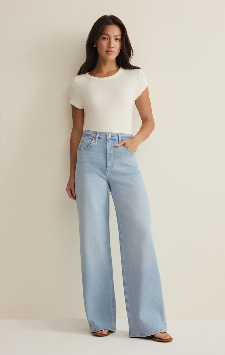 Pants Nova High Rise Wide Leg Denim Pant Azul