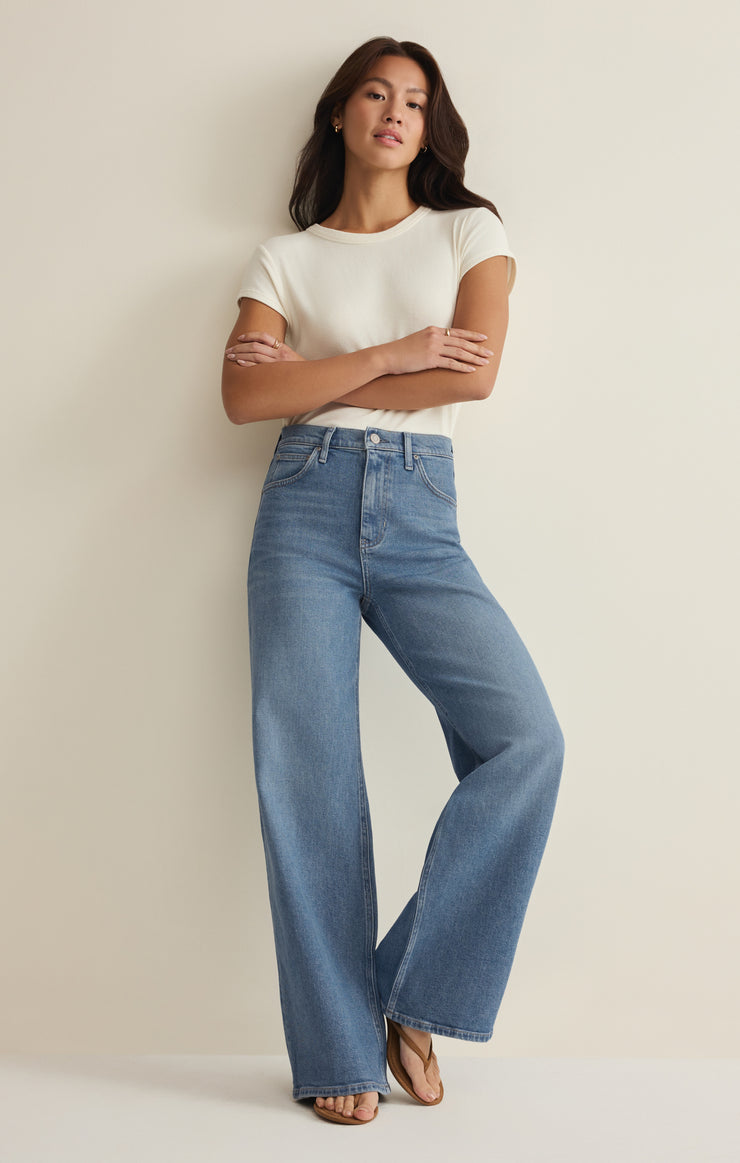 Pants Nova High Rise Wide Leg Denim Pant Fresca