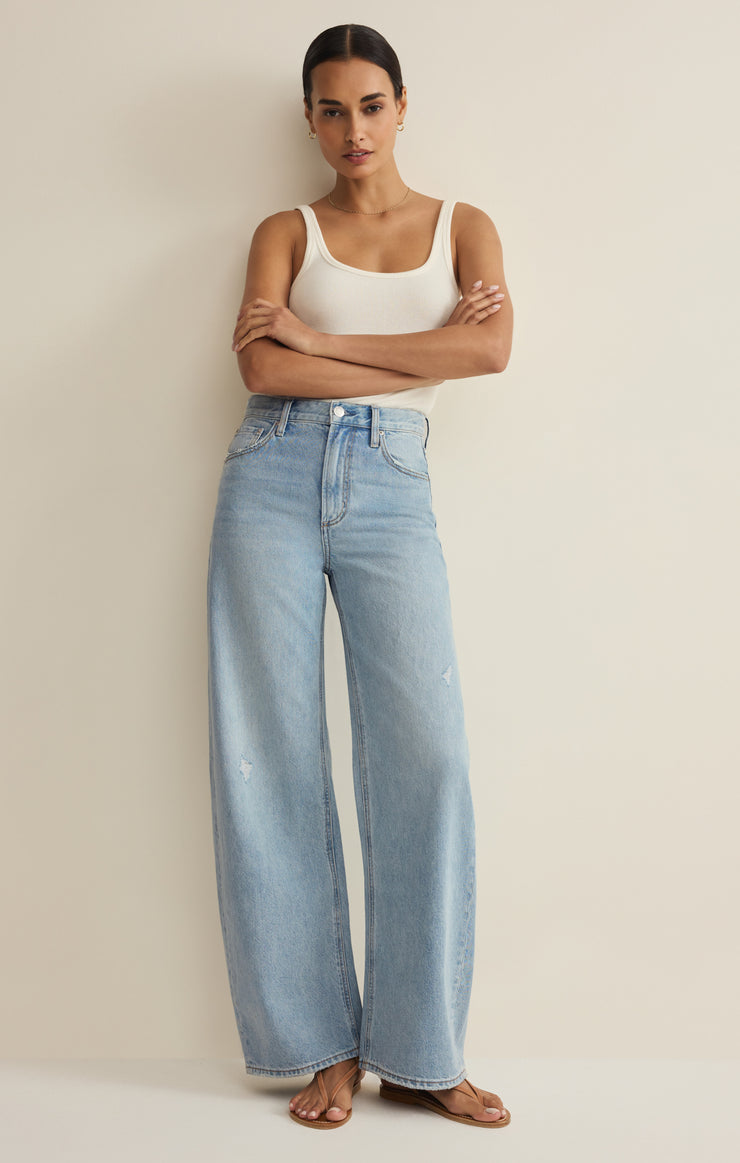 Pants Remi High Rise Denim Bowed Pant Remi High Rise Denim Bowed Pant