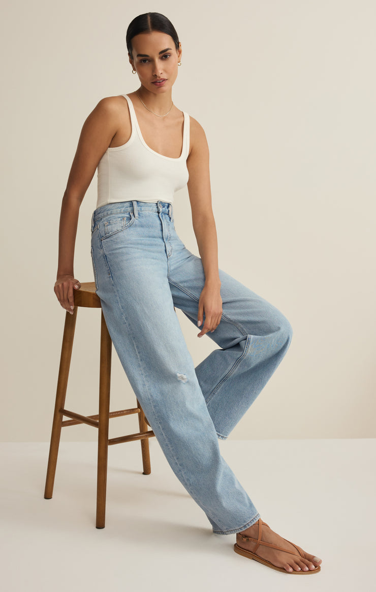 Pants Remi High Rise Denim Bowed Pant Remi High Rise Denim Bowed Pant