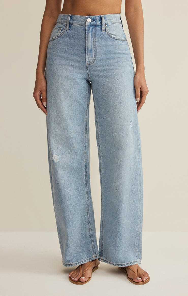 Pants Remi High Rise Denim Bowed Pant Cove