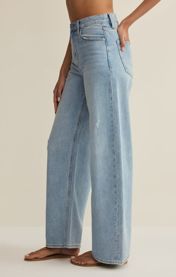 Pants Remi High Rise Denim Bowed Pant Remi High Rise Denim Bowed Pant