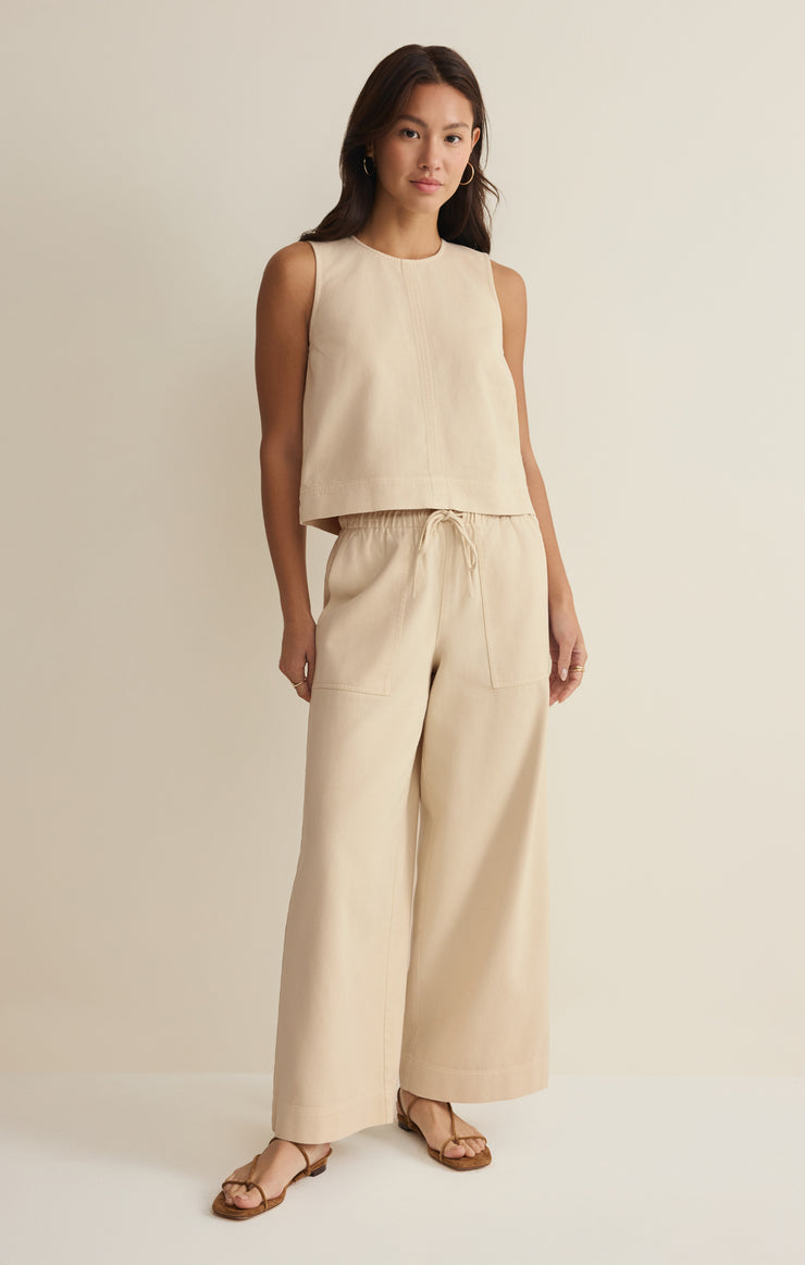 Pants Daycation Twill Wide Leg Utility Pant Parchment