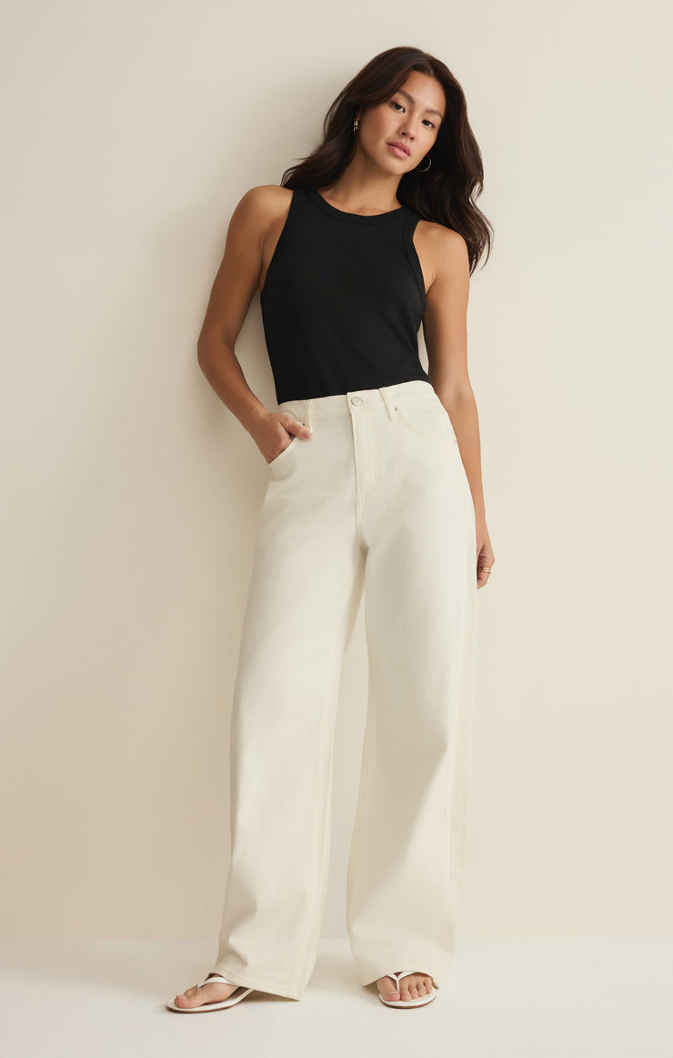 Pants Remi High Rise Denim Bowed Pant Cloud