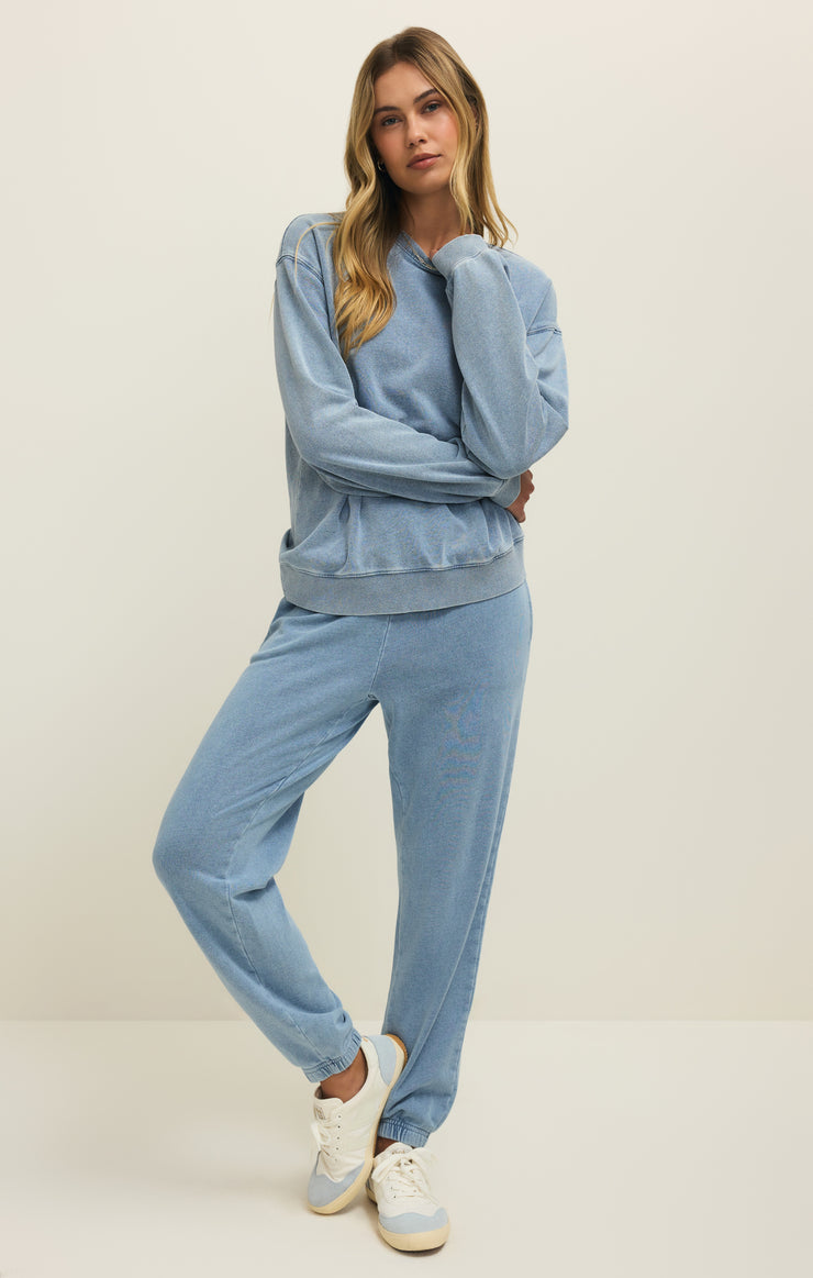 Pants Downtown Knit Denim Jogger Ocean Air Indigo