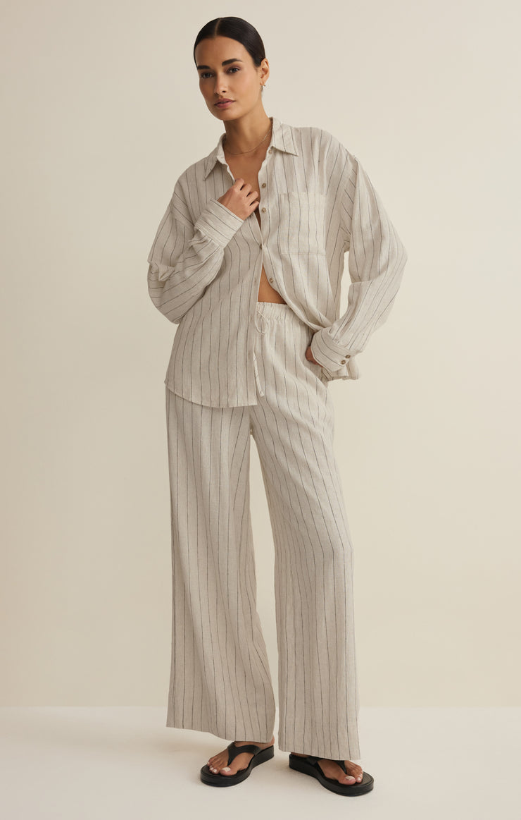 Pants Henri Striped Linen Wide Leg Pant Linen