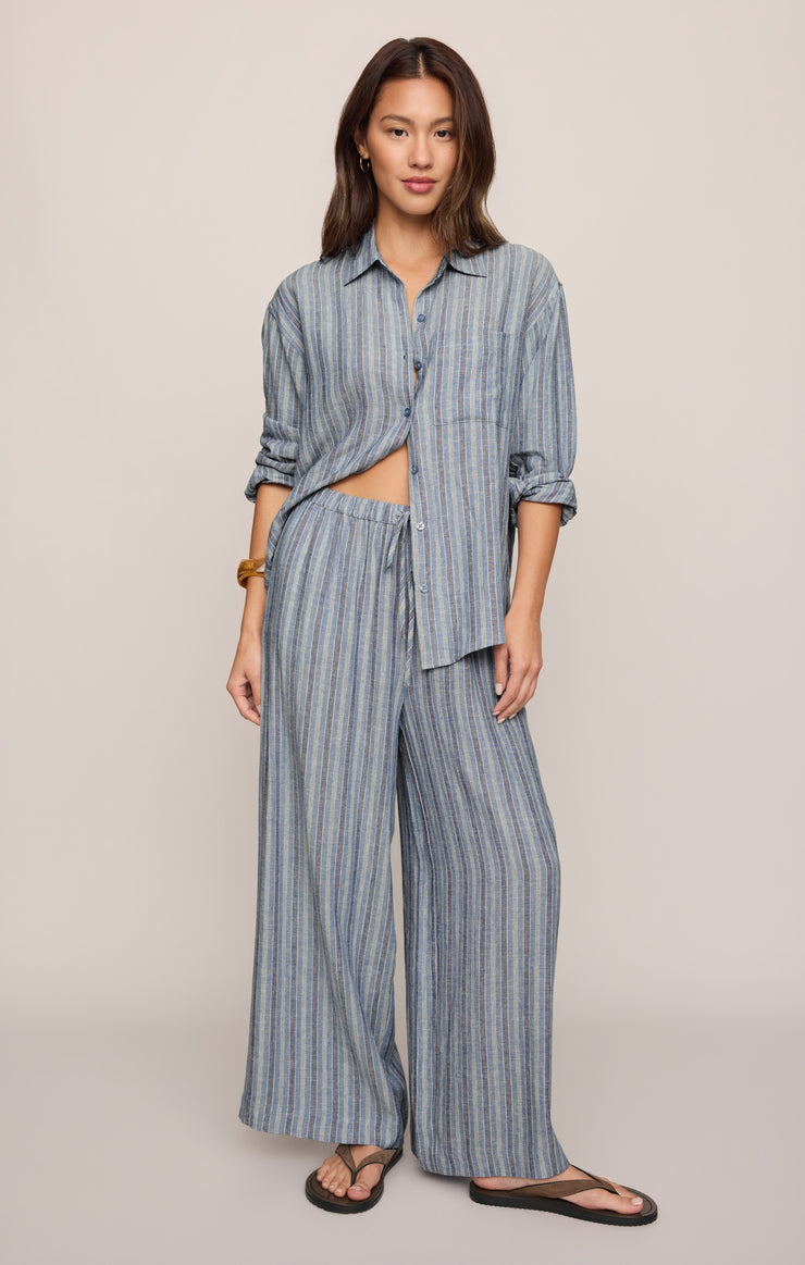 Pants The Perfect Striped Linen Pant Indigo