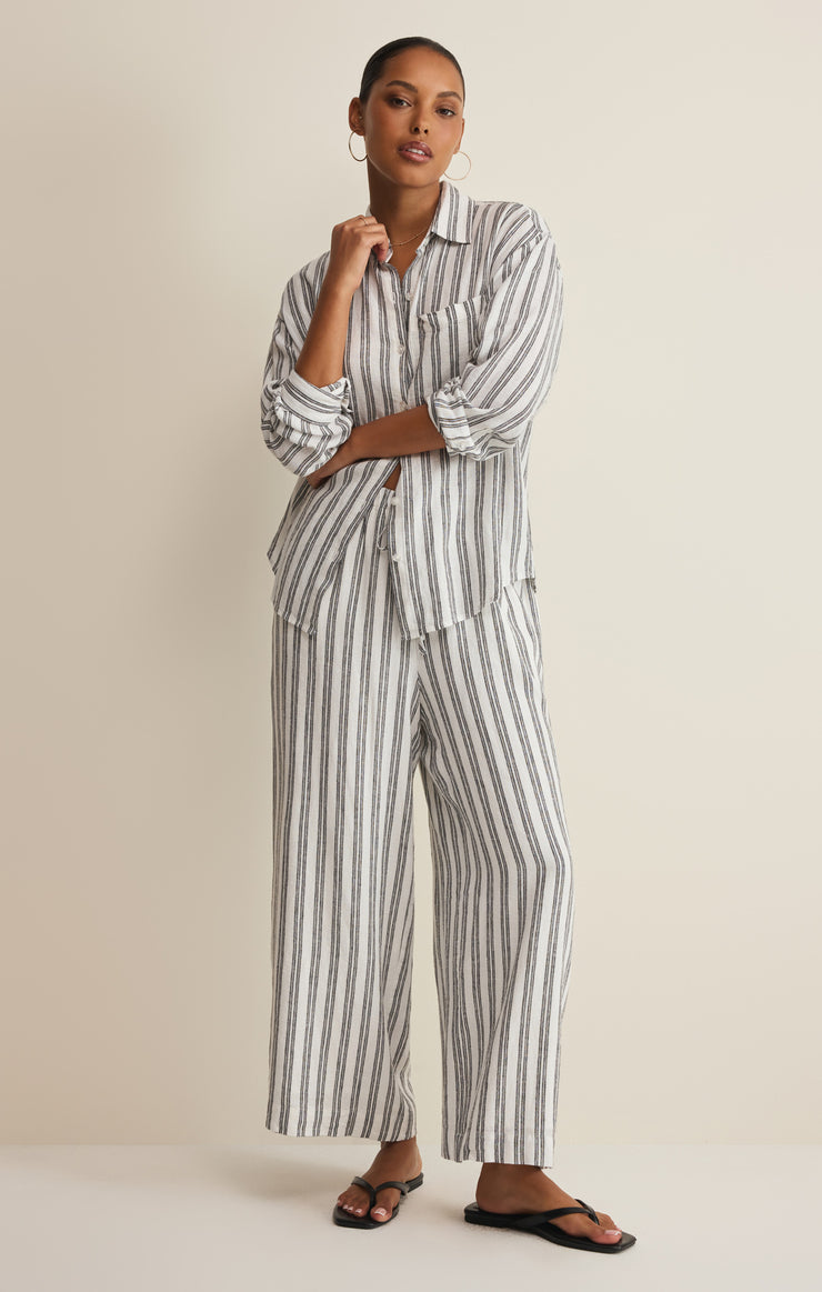 Pants The Perfect Striped Linen Pant White