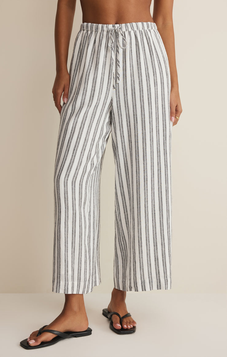 Pants The Perfect Striped Linen Pant White