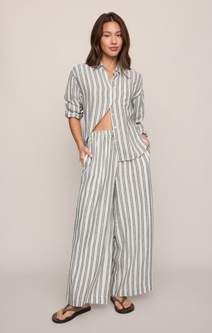 Pants The Perfect Striped Linen Pant White