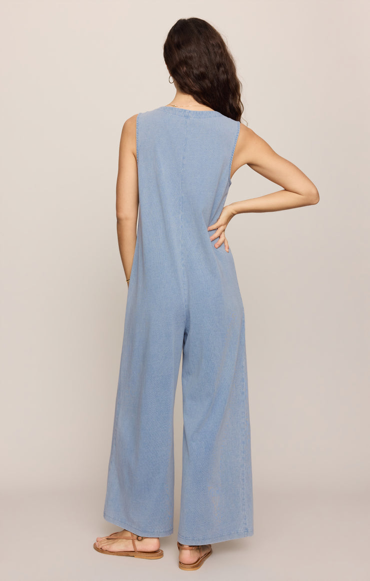 Pants Solace Jersey Denim Jumpsuit Ocean Air Indigo