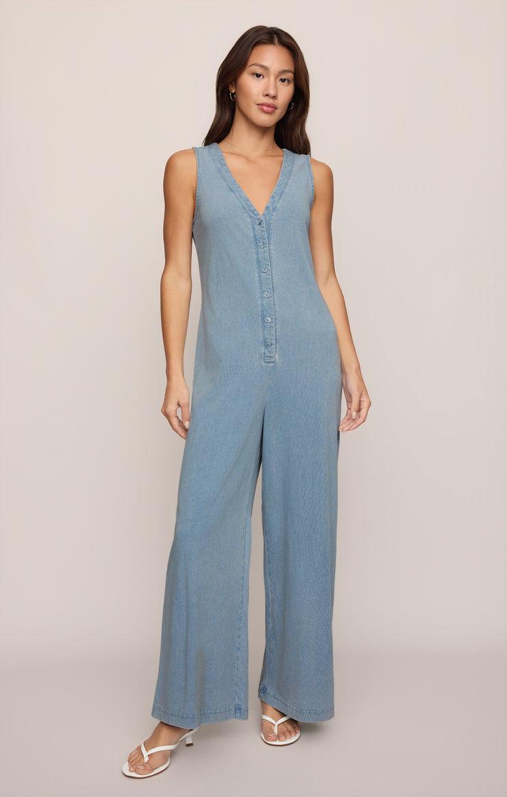 Pants Solace Jersey Denim Jumpsuit Ocean Air Indigo