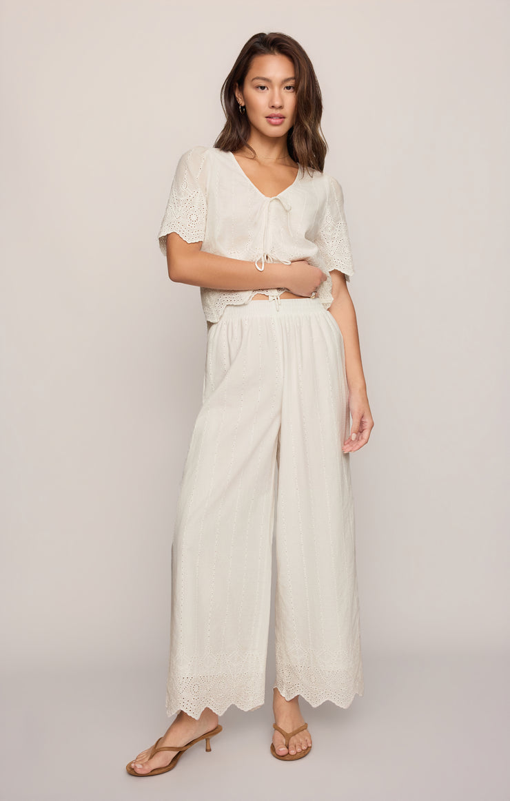 V TWELVE STAR EMBROIDERY PANTS サイズ0 ホワイト Wearables Zorba Ultra Wide Lightweight Linen Pant