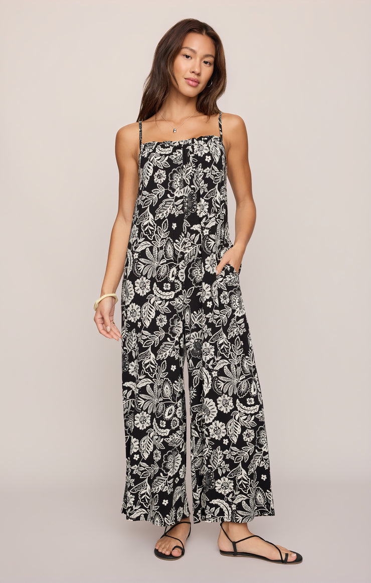 Pants Day Off Luz Floral Jumpsuit Black