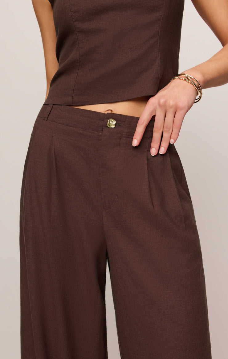 Pants Magnolia Wide Leg Linen Trouser Pant Chocolate Cherry