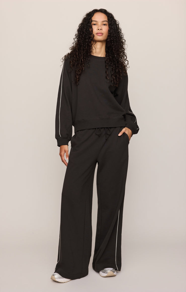 Pants Sport Stripe Knit Denim Pant Ash Black