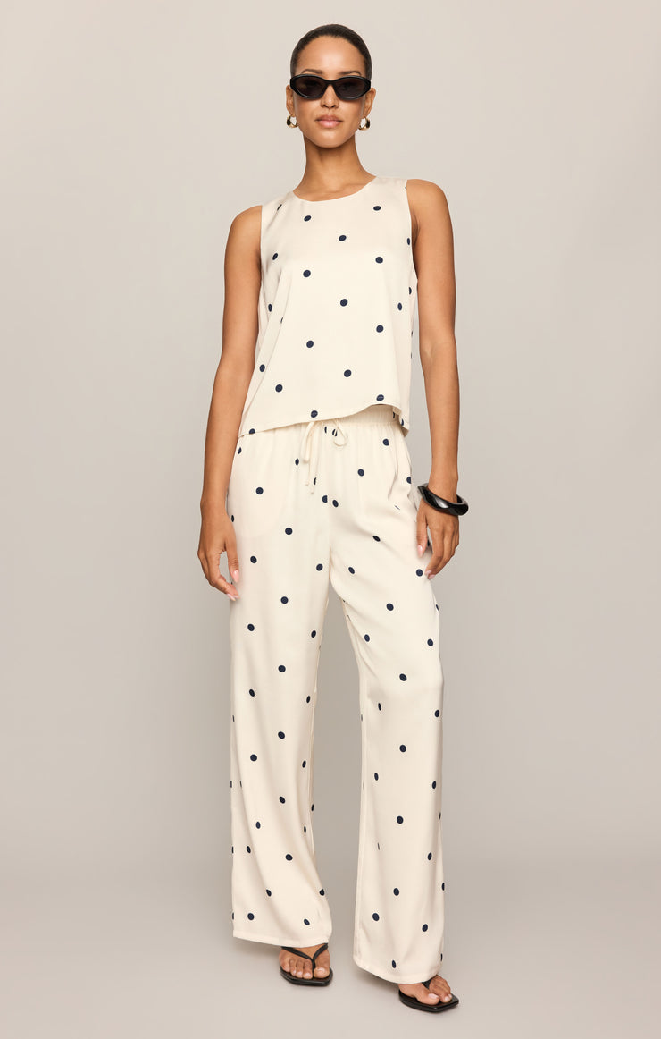 Lara Satin Dot Wide Leg Pant