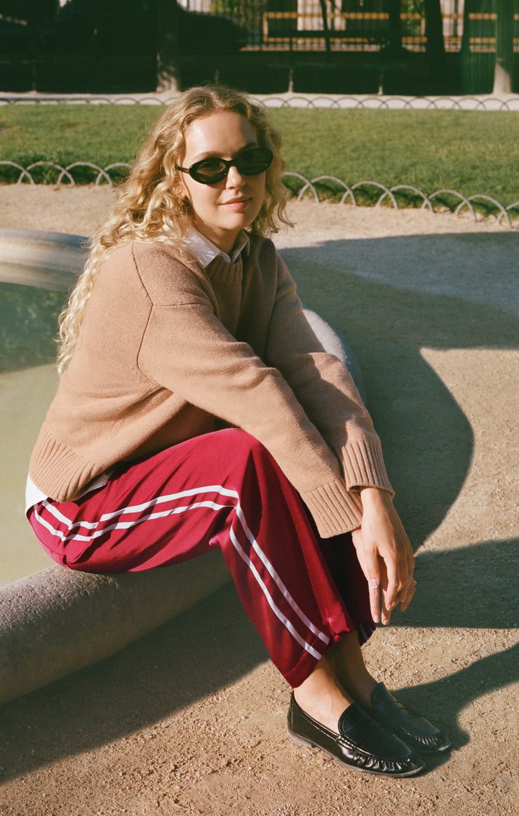 Pants In Stride Satin Track Pant Red Dahlia