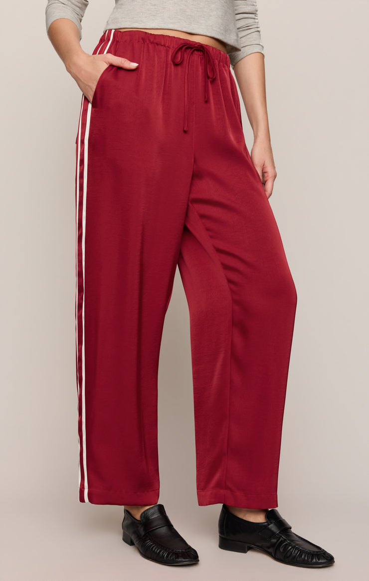 Pants In Stride Satin Track Pant Red Dahlia
