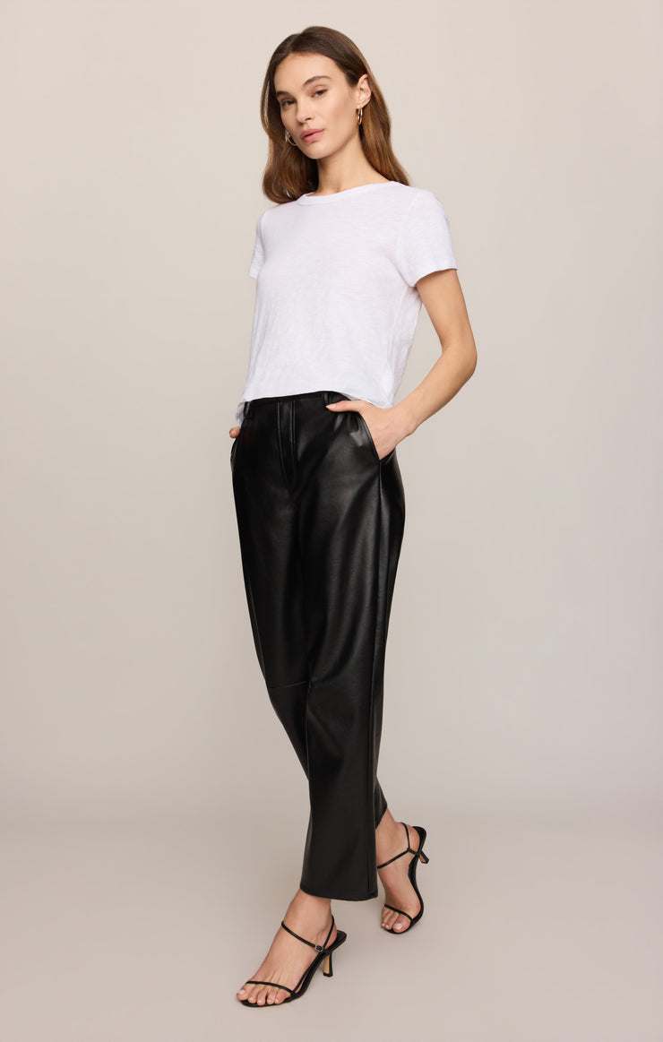 Vesper Faux Leather Bowed Leg Pant