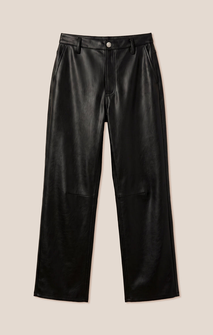 Vesper Faux Leather Bowed Leg Pant