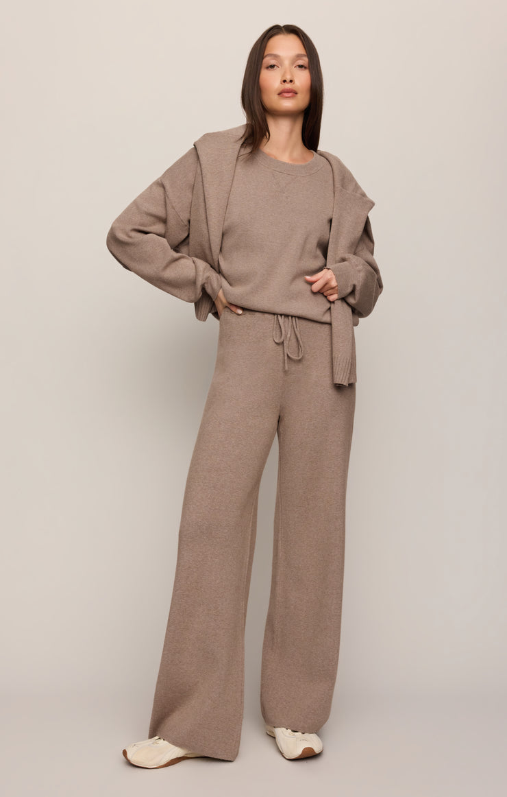 Pants Take It Easy Wide Leg Sweater Pant Heather Ash