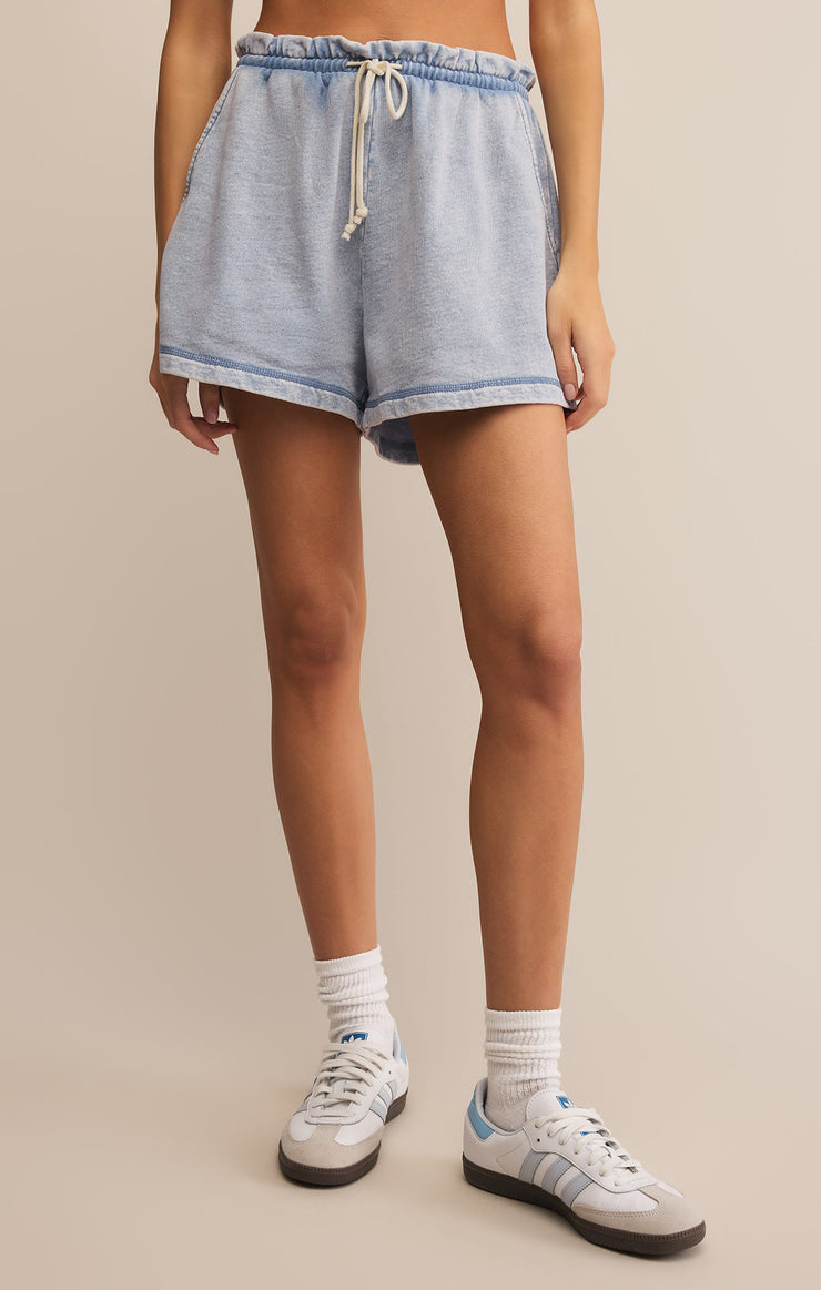 Shorts Gael Knit Denim Short Washed Indigo