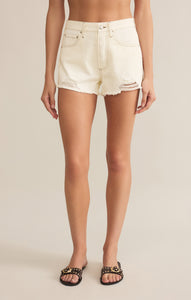 ShortsClassic Hi Rise Denim Short Off White