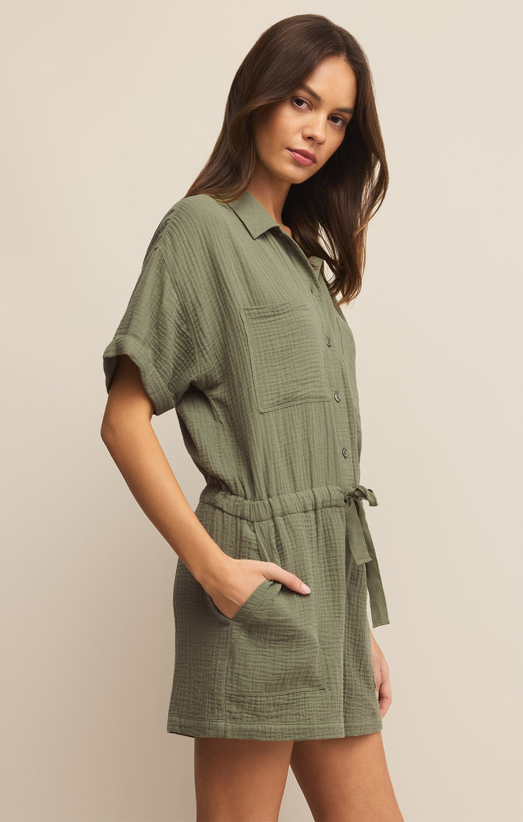 Shorts Lookout Gauze Romper Avocado