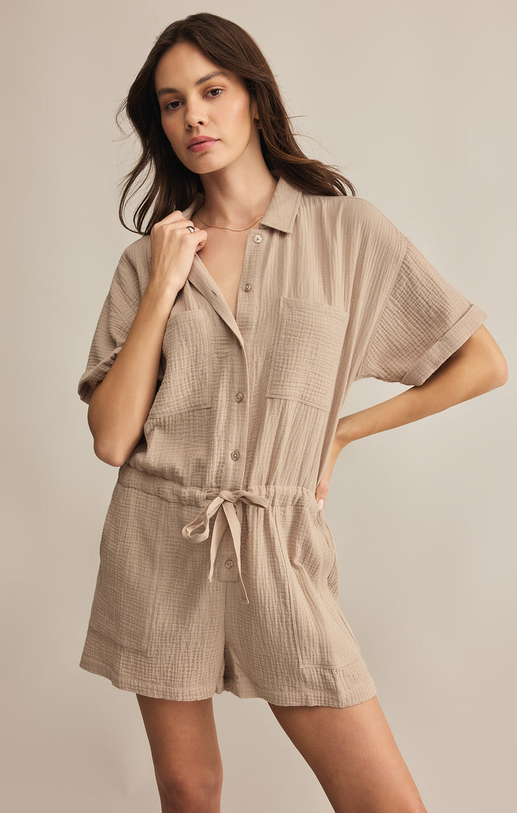 Shorts Lookout Gauze Romper Putty