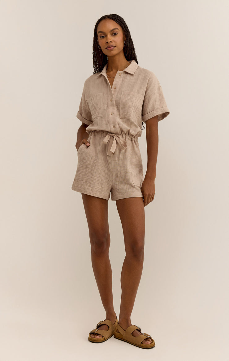 Shorts Lookout Gauze Romper Putty