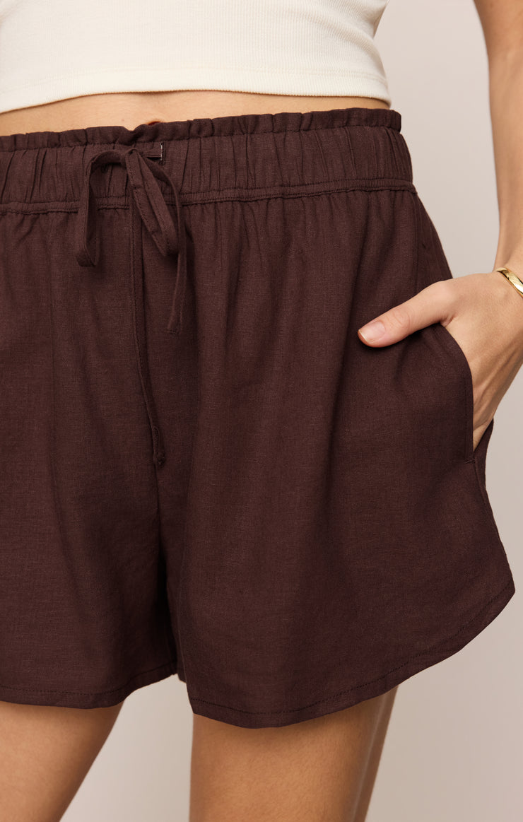 Shorts Alfie Linen Short Chocolate Cherry