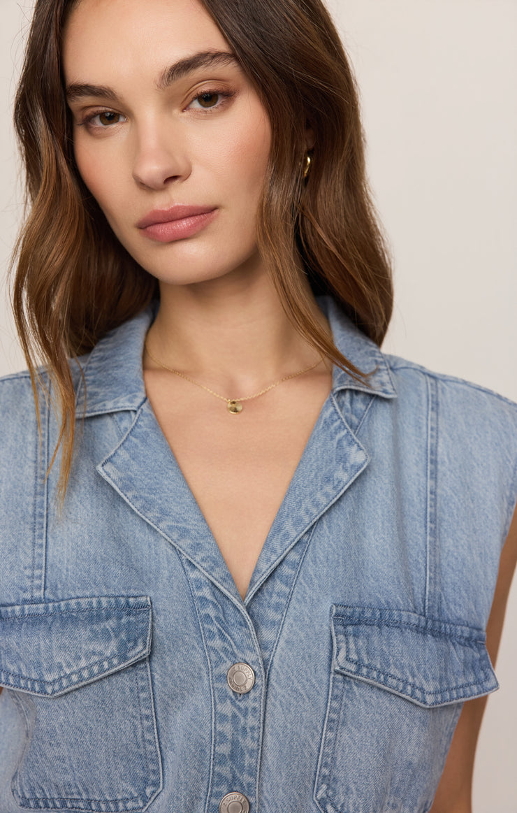 Shorts Dash Twill Romper Light Vintage Indigo