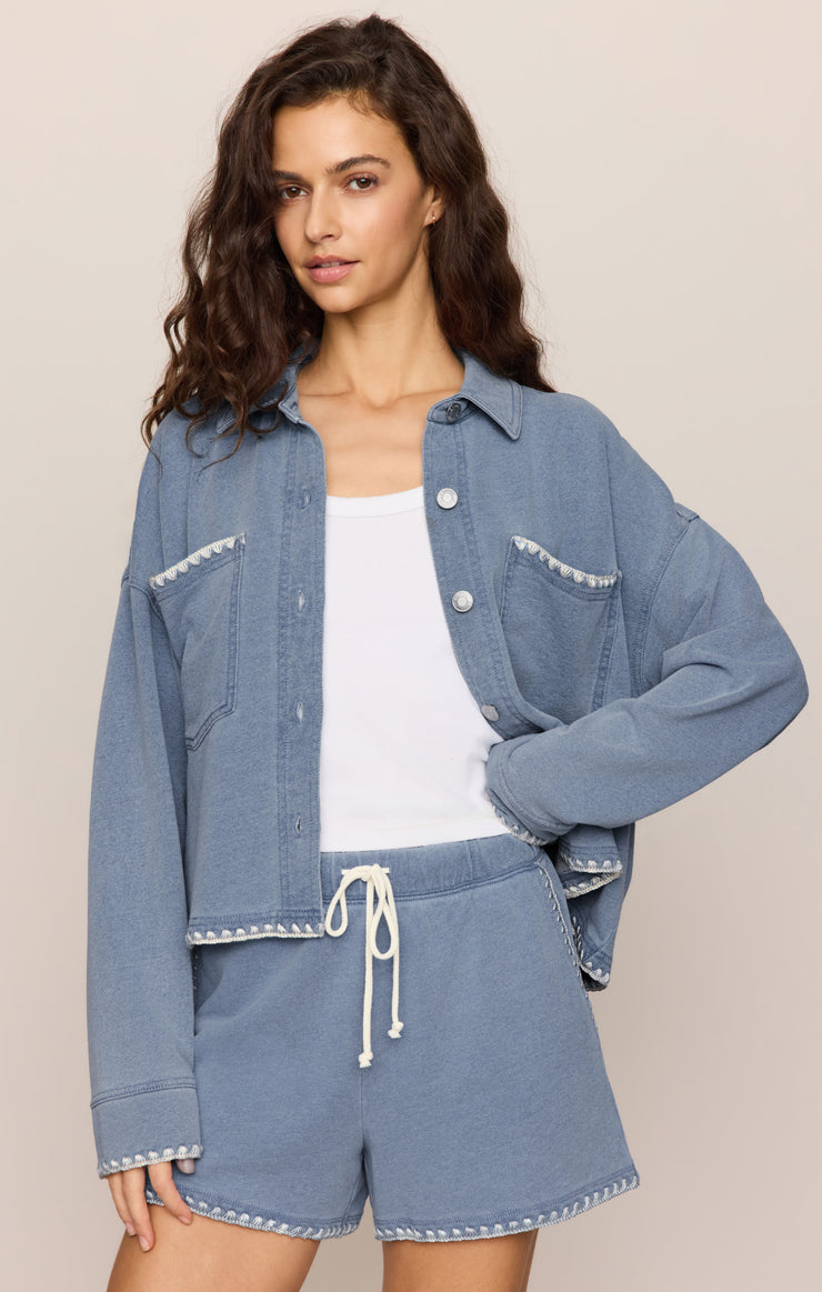 Shorts Hunter Whipstitch Knit Denim Short Santorini Indigo