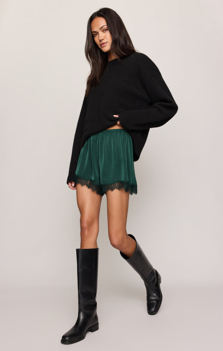 Shorts Caprice Luxe Satin Lace Short Velvet Green
