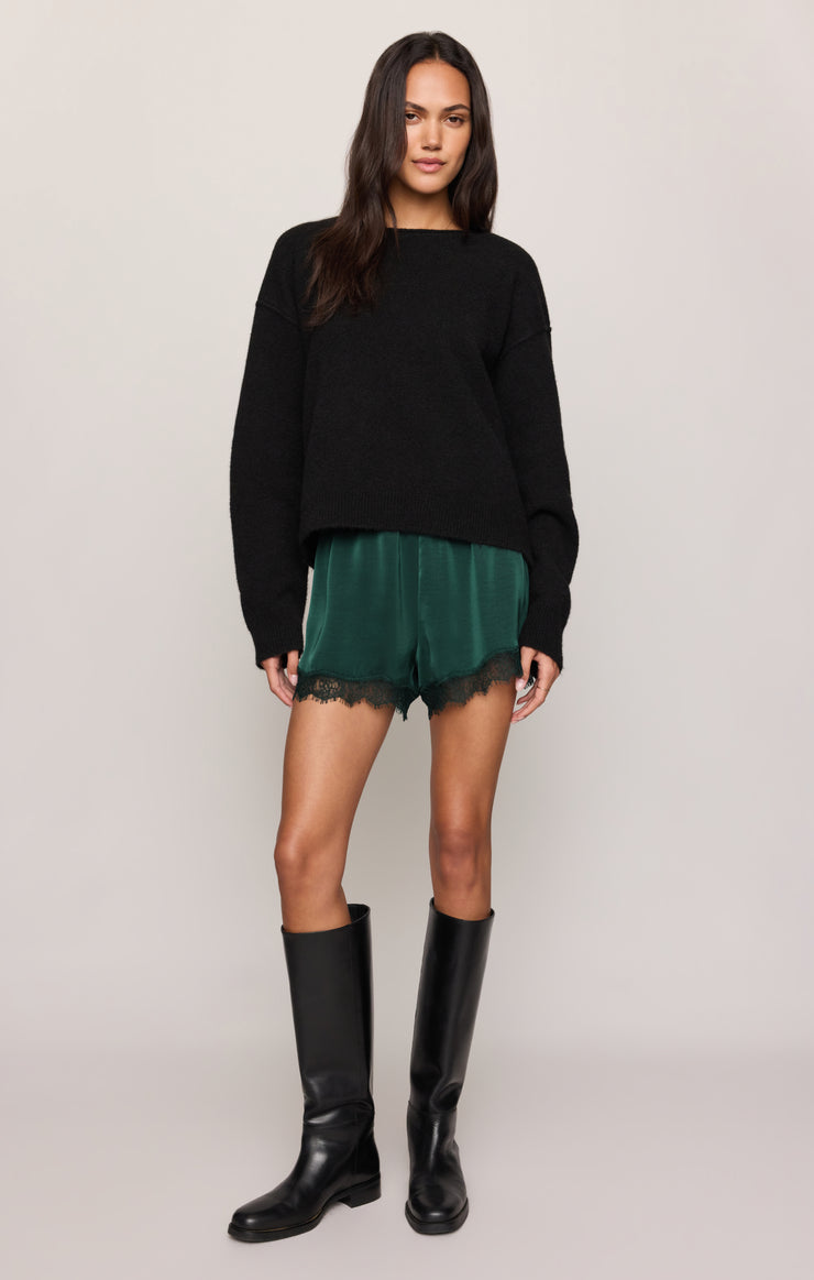 Shorts Caprice Luxe Satin Lace Short Velvet Green