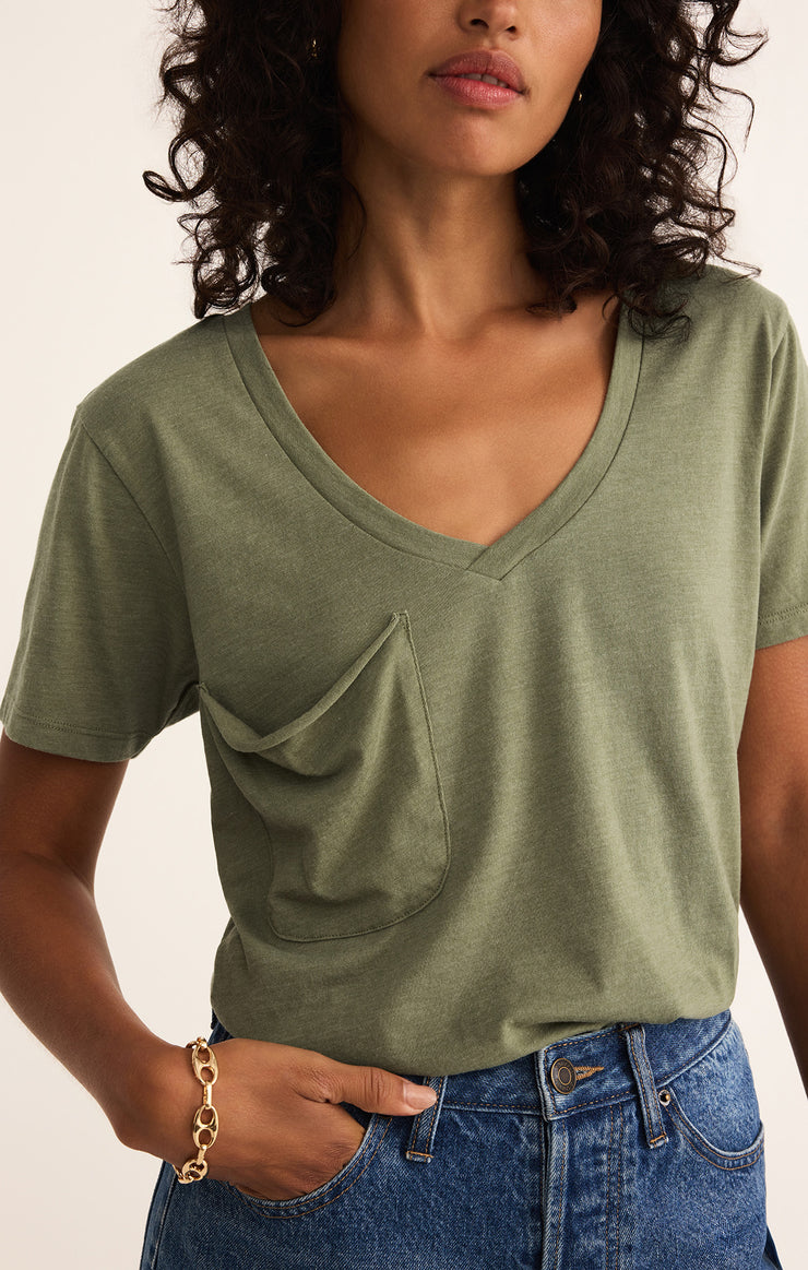 Tops Pocket Tee Avocado