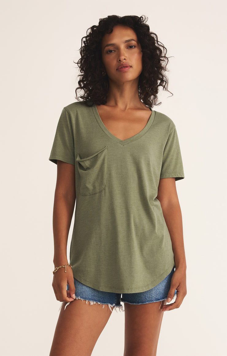 Tops Pocket Tee Avocado