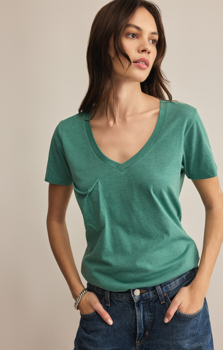 Tops Pocket Tee Botanical Green