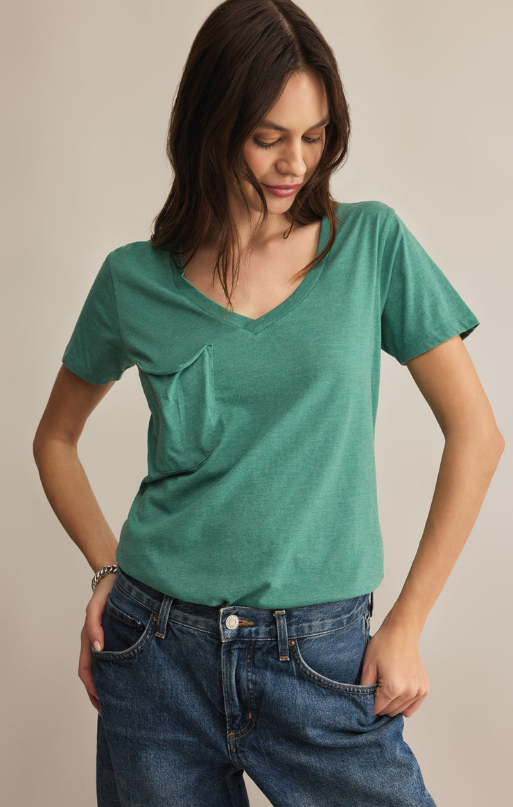 Tops Pocket Tee Botanical Green