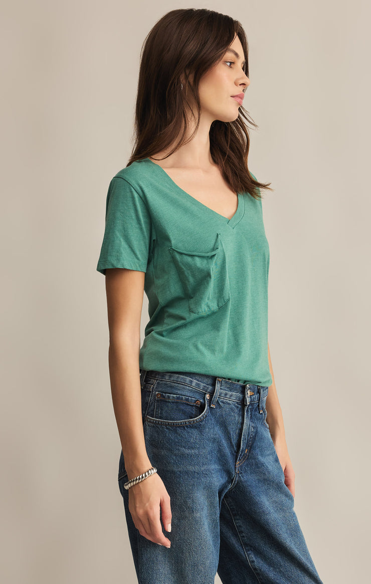 Tops Pocket Tee Botanical Green