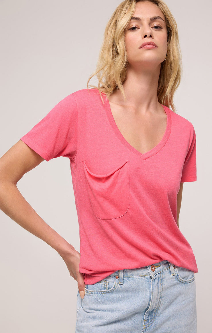 Tops Pocket Tee Disco Pink