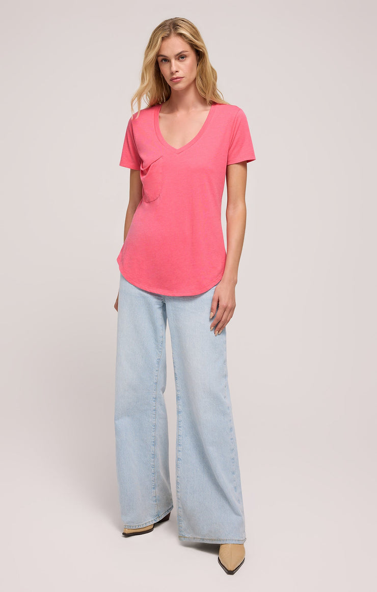 Tops Pocket Tee Disco Pink