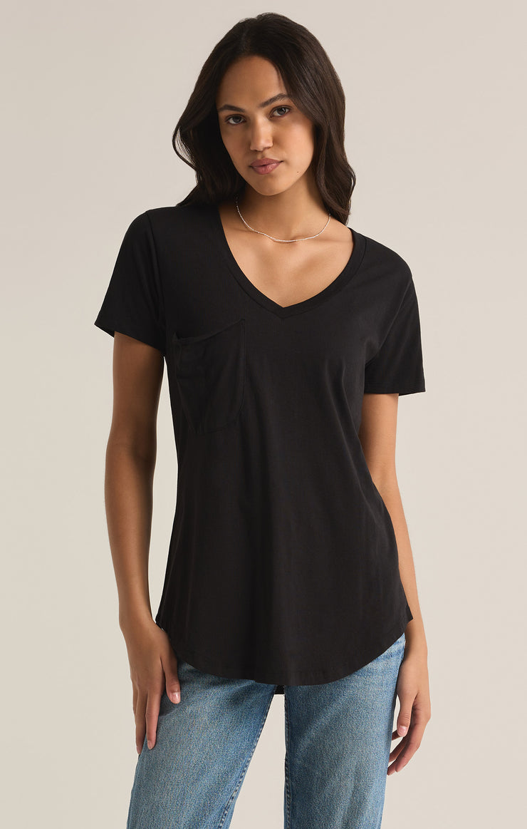 Tops Pocket Tee Jet Black